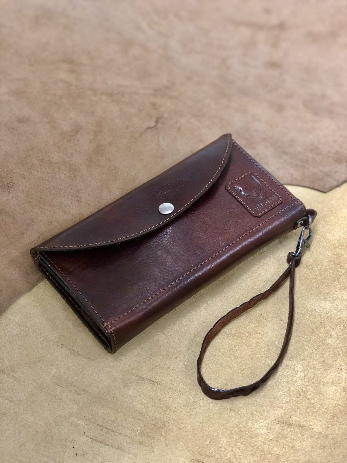 Didelė prabangi odinė piniginė su dviem kortelių dėklais ir RFID apsauga